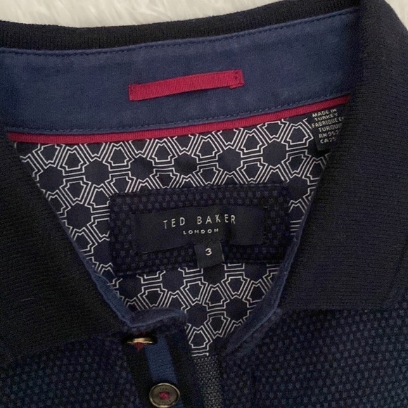 Ted Baker blue on blue collared button up sweatshirt - Picture 5 of 6